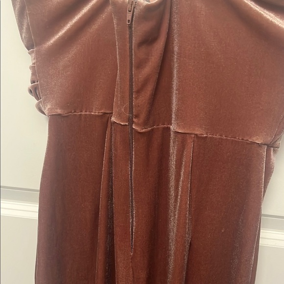 ASOS Strappy Midi Dress Dusty Rose Pink Stretch Bias Ruffle Size 8 - Picture 7 of 12